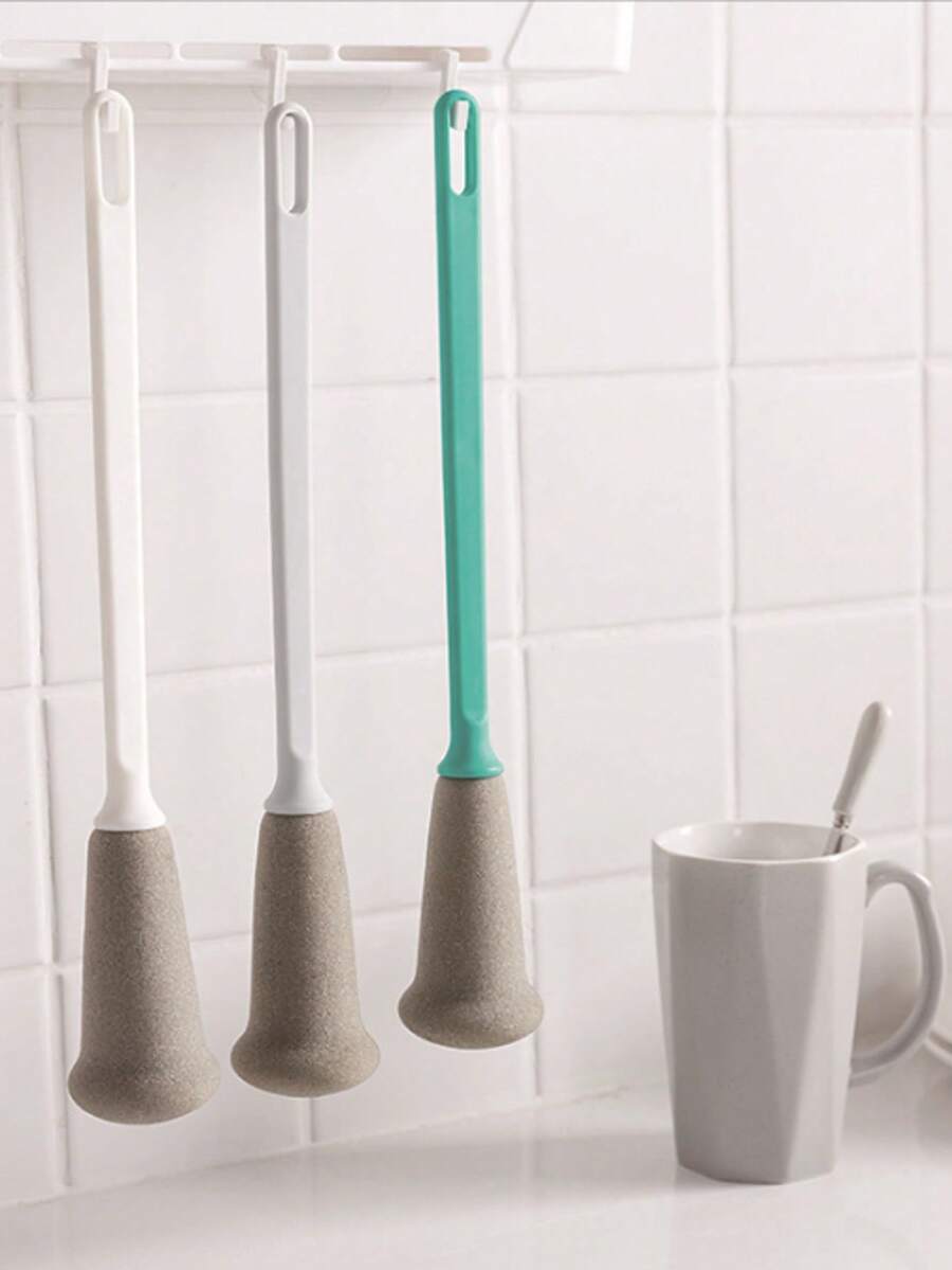 1个长柄悬挂式软海绵杯刷，适用于清洁婴儿奶瓶、家用玻璃杯、马克杯、厨房清洁工具、手动清洁工具、商用厨房 - 純色 - 查看 1