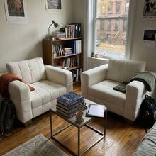 2pcs Living Room Sofa Chairs, Elegant Chenille Couch With Golden Metal Legs, Modern Comfy Upholstery Sofa With Removable Back Cushion Cover, For Apartment, Office, Lounge, Bedroom (Beige) - Beige - View 2