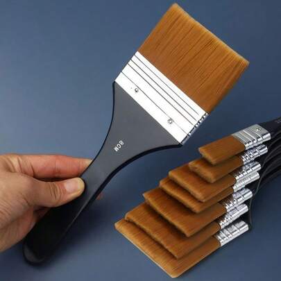 Nylon Wide Head Paint Brushes, Suitable For Acrylic, Oil, Sketch, Watercolor Painting, Art Supplies, Back To School Essential