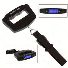Báscula digital para equipaje de 50kg/110lb, báscula electrónica portátil de mano con pantalla retroiluminada, adecuada para viajes, uso al aire en el hogar - Negro - Ver 9