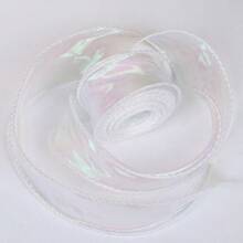 Ethereal Gradient Organza Ribbon - 4cm Wide Sheer Ribbon With Iridescent Edge For Magical Bouquets, Wedding Decor & Photo Props - Xem 3