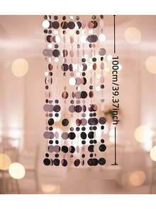 10/5/1件装玫瑰金镜面亮片窗帘装饰 - 悬挂式亮片花环，适用于婚礼、订婚、生日派对、情人节、毕业典礼 - 无需电源 - 彩色 - 查看 11