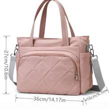 New Fashion Mommy Bag With Tissue Box Holder, Multi-Functional Side Pocket For Convenient Travel - Pink - View 3