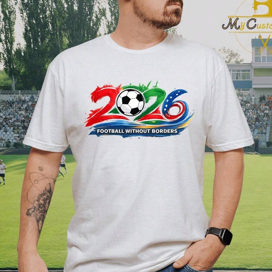 2026 World Cup T-Shirt_ Football Without Borders, USA Soccer Tee Shirt, World Cup Gift - trắng - Xem 1