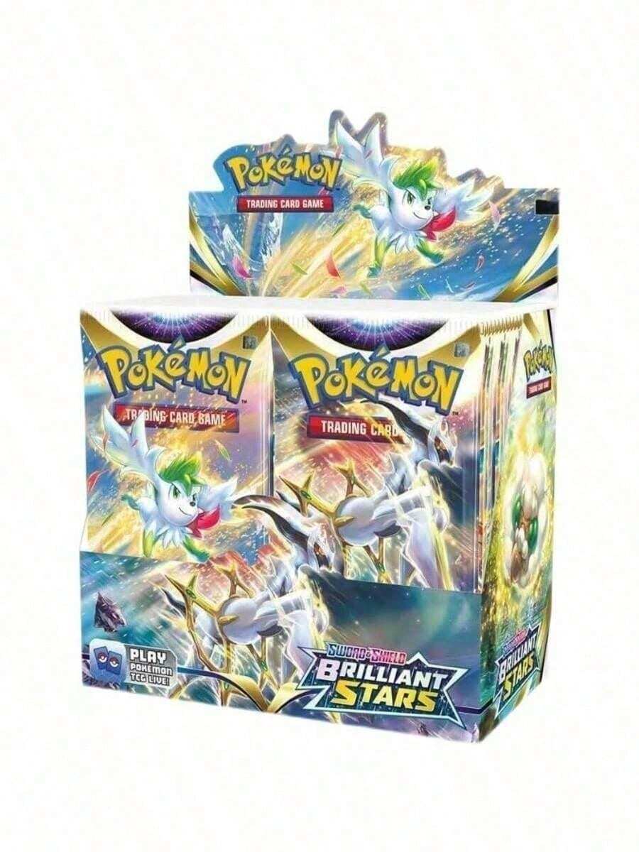 360pcs/Box Pokemon Trading Card Game, 10pcs/Pack, Sword & Shield Series, Brilliant Stars Expansion Pack, Card Collection, Rare Cards, Card Battle, Tabletop Game, Holiday Gift, Party Favor, Christmas Present, Gift For Kids - Multicolor - View 1