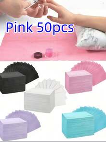 1 Set Disposable Pink/Blue Manicure Desk Mat, 3-Layer Waterproof Foldable Cleaning Pad, Tablecloth, Nail Salon Tissue, Multi-Functional Beauty Tattoo Dental Cleaning Cloth, Waterproof Tablecloth, Nail Art Tools - Multicolor - View 11