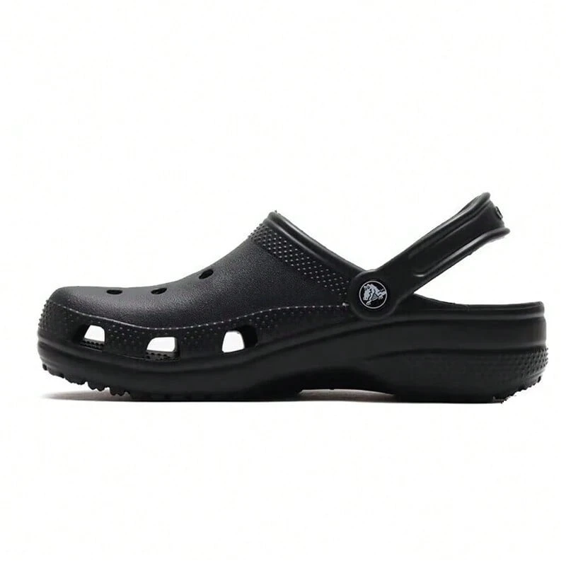 Crocs 镂空木屐 女士沙滩运动木屐凉鞋，夏季 - 黑色 - 查看 1