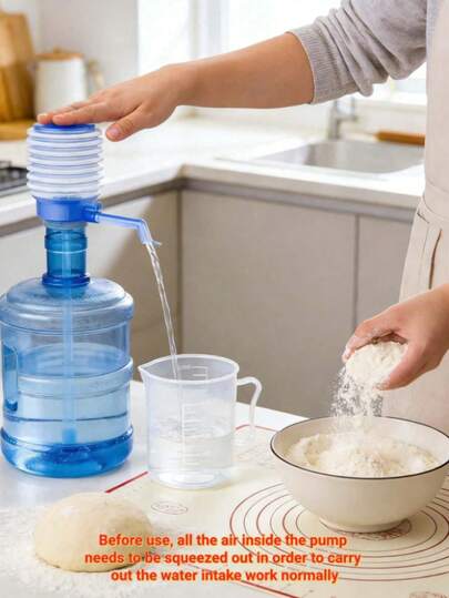 1pc Manual Water Pump, Bottled Water Dispenser, Manual Water Pump - Portable Manual Suction Water Pump, No Battery Or Power Needed, Clean & Hygienic Portable Bottled Drinking Water, Detachable Soft Tube Manual Dispenser, Suitable For Home, Office, Travel And Outdoor Use, Portable Suction Water Device, Outdoor BBQ Accessory