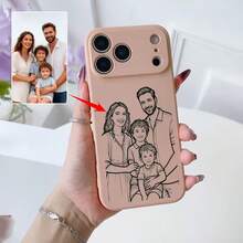 Customized Line Drawing Phone Case For IPhone 17, 16, 15, 14, 13, 12, 11 Pro Max And Plus Series, Anti-Fall And Wear-Resistant, UV Printing Handwritten Brush Stroke Style, Great Birthday Gift - White - View 6