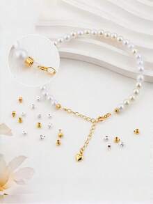 10pcs/20pcs/50pcs Handmade Bracelet, Necklace, Earring, Keychain, Anklet Metal Clasp Beads, Gold And Silver Spacer Beads, Metal Beads, Beading Accessories - Cylindrical - View 5