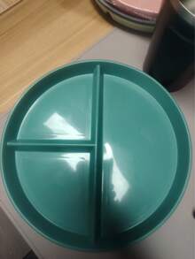 1pc Microwave- Plastic Divider Plate, Round Salad/Fruit/Dinner Tray, Suitable For Women And Students To Manage Diet And Weight Loss - Multicolor - View 13