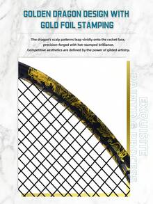 SALYWEE [Golden Dragon] Carbon Composite Tennis Racket | 50-60lbs Tension G2 Grip | Chinese Dragon Art Black/White Styles | Balanced Control & Power | Cultural Design Racket | Free Grip & Bag - Multicolor - View 6