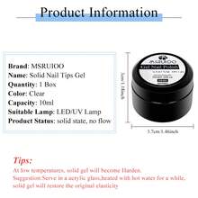 MSRUIOO 10ml 1PC Clear Solid Nail Tips Gel For Press On Nails Long Lasting Strong Adhesive Gummy Bond Nail Glue UV/LED Building Gel Acrylic Nail Gel For Nails Home Salon Manicure DIY Design - 10g - 查看 10