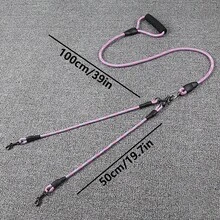 Set de 2 correas para perro con diseño ondulado - Desmontable, incluye correa de nailon, adecuado para pasear a dos perros - Multicolor - Ver 2