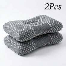 1pc/2pcs Of Cervical Pillow, Designed For Ergonomic Neck Suitable For Side, Back, And Stomach Sleepers, Featuring A Breathable Pillowcase - Size 1000G/2000G - 淺灰色 - 查看 7