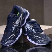 Men's Wave Creation 20 Gym Tennis Shoes For Walking And Gym Use. - NAVY BLUE WHITE - View 2