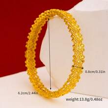 1件24K镀金时尚手镯，奢华新娘婚礼派对配饰，欧式风格 - 金色 - 查看 2