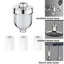 Shower Water Filter, Home Bathroom Water Purifier To Remove Chlorine, Heavy Metals, Rust, Sand And Impurities, Universal Connector, No Installation Required, No Pressure Reduction, Durable Replaceable Filter Cartridge, Shower Head Purifier Accessory, Improve Tap Water Quality, Anti-Clogging Design Suitable For Most Handheld And Overhead Shower Heads - A - View 2