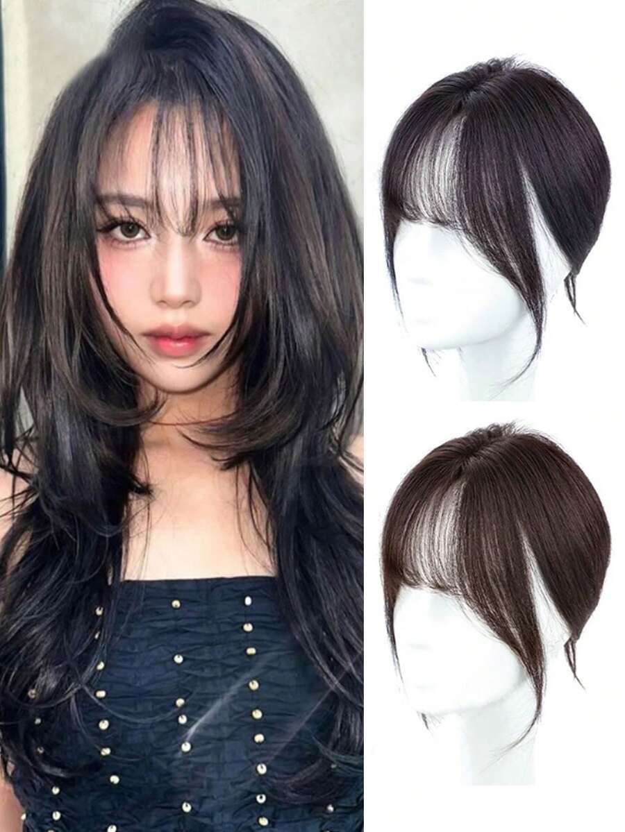 合成假发片假刘海夹式刘海接发自然假刘海隐形假发片女士 - 彩色 - 查看 1