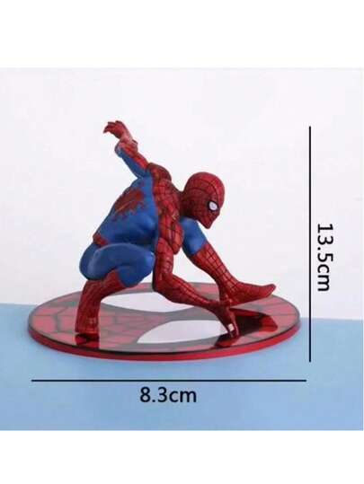  1pc Spider Man Classic Squat Figurine 13.5cm Scene Ornament Children's Birthday Cake Decoration Marvel Peripheral Model New Year's Gift, Valentine's Day Gift, Easter Gift