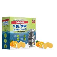 Pastillas Limpiadoras de Tuberías Jakehoe - 12 Unidades, Limpieza Profunda con Espuma, Elimina Residuos, Grasa y Cabello, Mantiene Desagües y Fosas Sépticas, Aroma a Naranja, Ideal para Cocina y Baño, Hogar - De Estado sólido - Ver 12