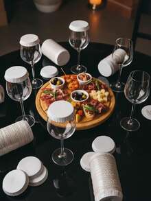 50/100/150个一次性纸杯盖，适用于酒店、KTV、酒吧、美发沙龙等场所，纸杯套，防尘盖 - 彩色 - 查看 12