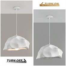 ZHUO LANG DA 1pc Cement & Concrete Foam Pendant Light, Cream Modern Style Suitable For Various Rooms, Living Room, Bedroom, Tea Room, Dining Room, Cafe (Excluding Bulb And Light Source) - White - View 8