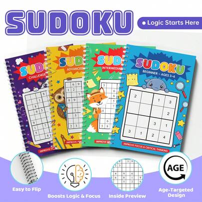 Sách giải đố Sudoku, thích hợp cho gia đình và văn phòng, giúp bạn thư giãn và tập trung giải quyết vấn đề, cải thiện khả năng ra quyết định và sự chú ý đến chi tiết, là người bạn đồng hành tuyệt vời cho những chuyến đi làm và những buổi tối yên tĩnh.