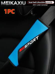 MEIKAXIU 1pc/2pcs New SPORT Red Carbon Fiber Car Shoulder Pad Safety Belt Decor Accessories, Auto Interior - Red Letter SPORT Shoulder Pads - View 23