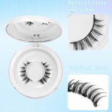 2对装磁性假睫毛套装，仿真睫毛，磁性背胶，无需胶水，卡通造型，轻盈可重复使用，配有佩戴工具，使用方便。 - 黑色 - 查看 8