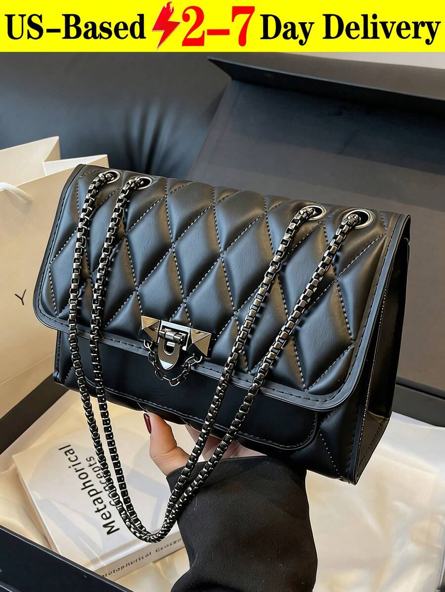 New Stylish Simple Plaid Patchwork Handbag Tote Shoulder Crossbody Bag For Women,Fall Winter Crossbody Bag Small Vintage Plaid Pattern Purse With Top Handle & Adjustable Strap, Mini Phone Bag For Essentials, Black And Brown Tartan Handbag,[US Local Warehouse] Secret Santa Gifts For Women,Travel Essentials,School Supplies,The Best Gift Choice, Birthday Gift, Valentine's Day - 彩色 - 查看 1