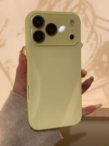 1 pieza Estuche de teléfono de vidrio sólido brillante y lujoso apto para iPhone 17 Pro Max, 16, 15, 14, 13, 12, 11 Pro Max, con protección de lente y carcasa dura anti-caídas, apto para salidas, fiestas, fotografía, gran regalo para seres queridos y amigos - Amarillo - Ver 3