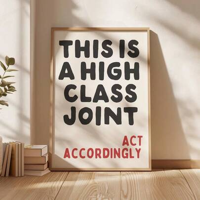 1pc Unframed "This Is A High-End Collaboration" Quote Poster - Dopamine Decor, Fashionable Wall Art, Unframed Canvas Print Suitable For Living Room, Kitchen, Bedroom, Home Office - Retro Style, Indoor/Outdoor Use, Classroom Wall Decor | Retro Style Decoration | Vivid Printing Quality, Living Room Wall Decor