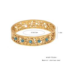 Freegrow 1 件绿松石复古空心手镯，适合女性日常佩戴 - 金色 - 查看 20