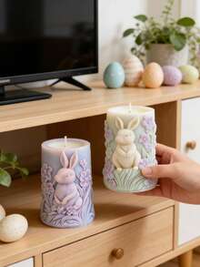 复活节可爱兔子蜡烛模具，3D立体花兔造型，香薰蜡烛石膏DIY手工模具 - A - 查看 7