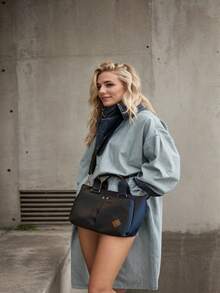 Bolsos tipo cartera con estilo para mujer, bolso cruzado simple de gran capacidad, correa ajustable, bolso de mano ligero, bolso cruzado de nailon con múltiples bolsillos,bolsas para,dama,bolsa de playa,bolsas bolsas de dama casuales,bolsas de dama,casuales,mochilas,bolsa de playa - Negro - Ver 3