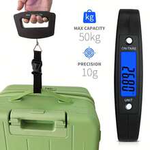 Báscula digital para equipaje de 50kg/110lb, báscula electrónica portátil de mano con pantalla retroiluminada, adecuada para viajes, uso al aire en el hogar - Negro - Ver 7