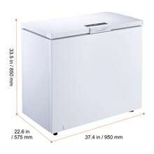 Chest Freezer, 6.7 Cu.Ft Compact Deep Freezer, Free Standing Top Open Door Chest Freezers With 2 Removable Baskets & Adjustable Thermostat, Low Noise & Garage Ready, White - White 6.36 Cu.ft - View 10