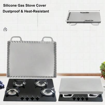1pc New Kitchen Gas Stove Protective Cover, Silicone Dust-Proof Cover For Gas Stove