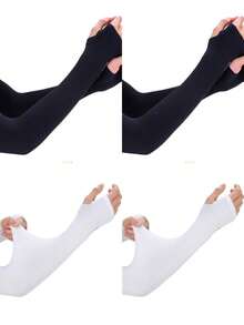 Men's And Women's Spring And Summer UV Protection, Sun Protection, Compression And Heat Preservation Sleeves, New Ice Silk Sun Protection And Cooling Arm Sleeves, Suitable For Outdoor Activities, Cycling, Football, Golf And Volleyball Arm Sleeves - Multicolor - View 17