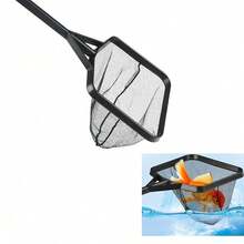 1 pieza Red de pesca para acuario, Escoop de peces de acuario, Red de mano redonda/cuadrada para peces de colores y peces ornamentales - Derecho - Ver 4