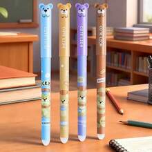 1/2/4支装（随机款式）动物造型可擦笔套装，多种动物图案，适合学生返校礼物，舒缓压力软胶玩具，可爱按压式圆珠笔，时尚外观，耐用防漏设计，必备文具 - 套裝 - 查看 5