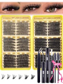 570/530pcs D-Curl Individual False Eyelashes Set, Includes Glue, Sealer, Tweezers, Lash Brush, DIY Lash Kit, Beginner Friendly - Multicolor - View 15