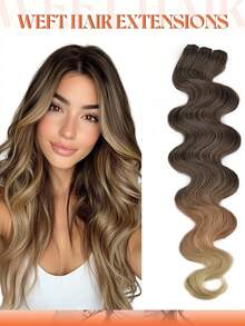 Cabelo sintético de fibra natural macia e resistente ao calor, 66 cm (26 polegadas), 150 g, loiro, ondulado, com cachos franceses. Tranças Bora Bora sintéticas para costurar, pontas duplas, aparência de cabelo natural. Ideal para mulheres. - Multicolorido - Ver 13