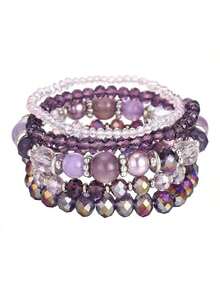 5pcs Bohemian Glass Beaded Bracelet Set, Suitable For Daily Wear - Beaded Pearl Bracelet - View 12