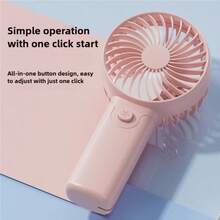 2026 New Portable Cartoon Cute Mini Handheld Rechargeable Fan, Compact Student Pocket Fan - Multiple Styles - View 6