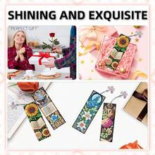 12pcs/Set DIY Diamond Painting Bookmarks Kit - Book Design, Multicolor Mosaic Decor - View 5