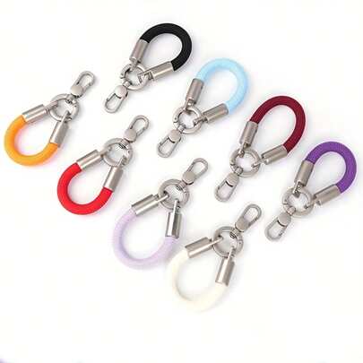 1条360°旋转指环挂绳，超迷你短款手机挂绳，多功能小巧防摔防丢可爱手机链，配有1个通用支架，耐用手机挂绳