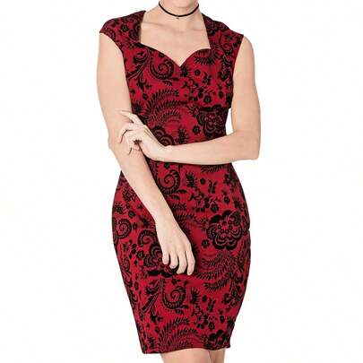 ZAPATERÍAS PAKAR Felker vestido manga corta  para mujer color rojo negro cod 72913-1