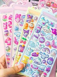 Pegatinas luminosas con relieve 3D de personajes de dibujos animados, pegatinas de juguete creativas y lindas para niños al por mayor - Multicolor - Ver 6